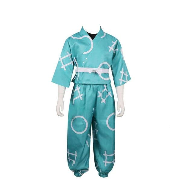 Cosplay Costume Ninja Full-body print Children Set Blue