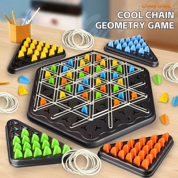 Triangle Link Chess Tabletop Puzzle Game Family Parent-Child Interactive Game Logical Thinking Training Educational Toy L260528