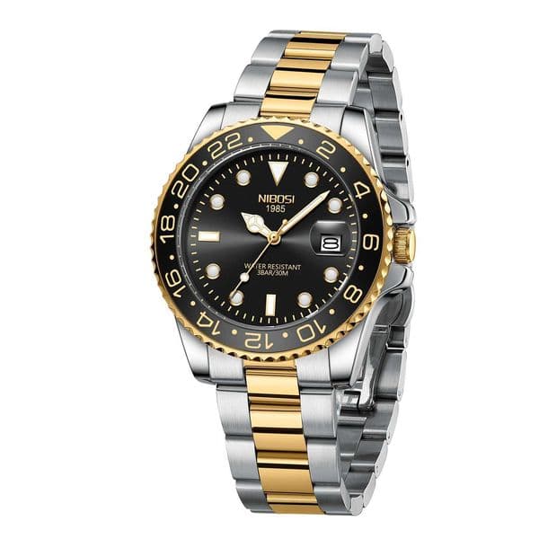 NIBOSI Gold Black Men Top Brand Luxury Quartz Men es Waterproof Luminous Stainless Steel Role Relogio Masculino Q260528