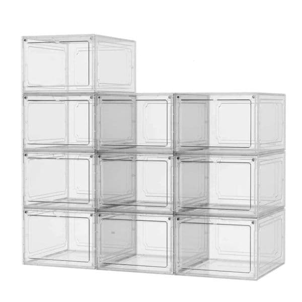 Designer Transparent Acrylic Shoe Box For Storage Front Opening Magnetic Suction Door Stackable Household Dustproof Shoes Boxs art Free Shipping 13 5