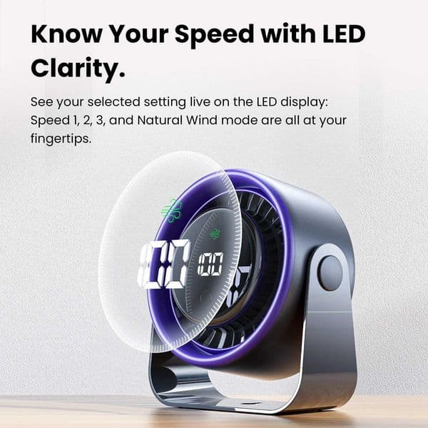 Vention Desktop Air Circulation Fan Wireless Electric Fan 3000/4500mAh Portable Speed Cooling Cooler 2500RPM Camping Outdoor Fan C260528