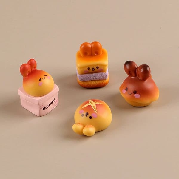 Cute Mini Rabbit-Shaped Bread Charm - Durable Resin Decorative Accessory for Crafting
