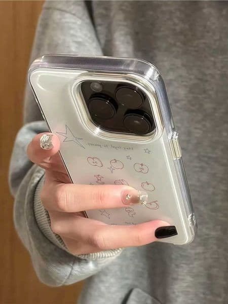 Blue Line Cartoon Star Kawaii Cute Phone Case For iPhone 17 Air 16 15 14 13 12 11 Pro Max Plus Y2K Lovely Cover Z260528