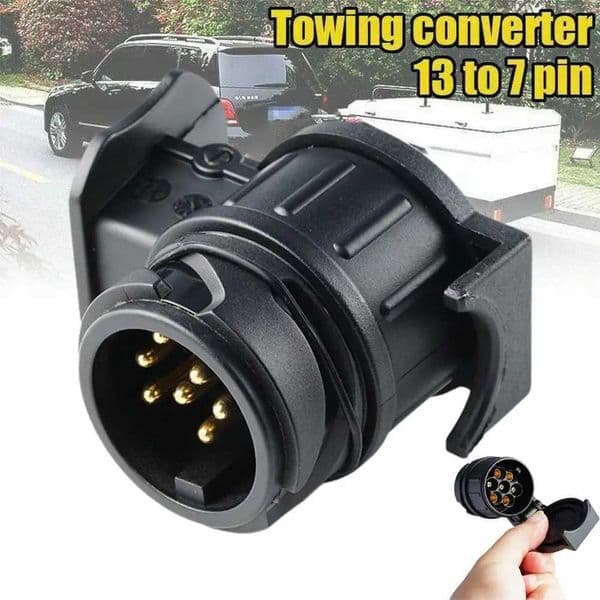 13 To 7 Pin Plug Adapter Trailer Connector Waterproof Plugs 12V Protect Towing Adapter Socket Connector Towbar Hand Tools Z260528