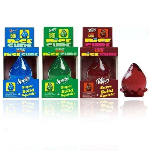 Dr Pepper x NeeDoh Nice Squishy Stress Toy, Soft Squeeze Fidget Cube for Kids & Adults, Anxiety Relief Sensory Toy 26L0528