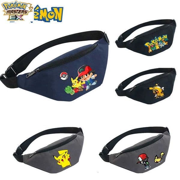 Pokemons Waist Bag Oxford Waterproof Waist Packet Mobile Phone Package Anime Pikachu Fashion Cycling Men Shoulder Bags Gift Hot L260527CI5F
