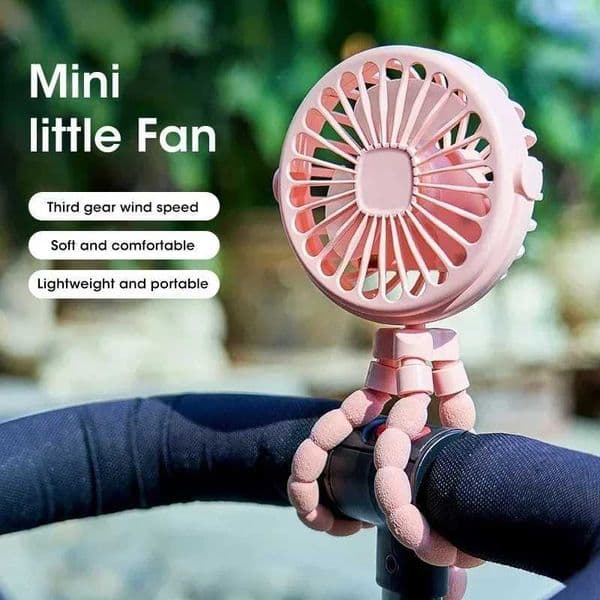 Portable Baby Stroller Fan Rechargeable Handheld USB Mini Folding Fan Silent Table Cooler Outdoor Neck Fan C260528