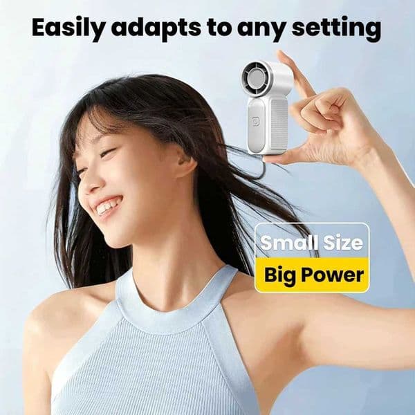 Portable Handheld Mini Fan Maximum Wind Speed 10m/s Folding Desktop 5speed Built in AI Chip Adjustment Fan Type-C Ports Charging C260528