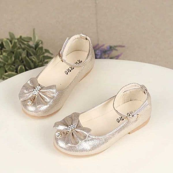 Spring Autumn Kids Leather Shoe Elegant Bowtie Girl Princess Shoes Fashion Causal Wedding Childrens Flats Ankle-strap VersatileT260528