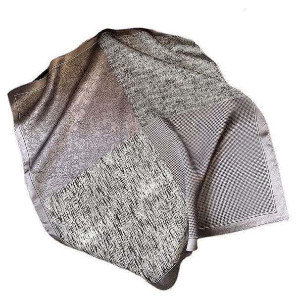 Classic Woven Scarf In Chanel Style, Mulberry Silk Scarf, Versatile For Spring, Autumn, And Winter Liuyuemoshang