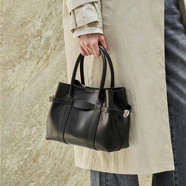 BURMINSA Genuine Leather Handbags For Wen Minimalist Cowhide Shoder Bag Large Capacity Lady Cmuter Off Tote Bags J260528