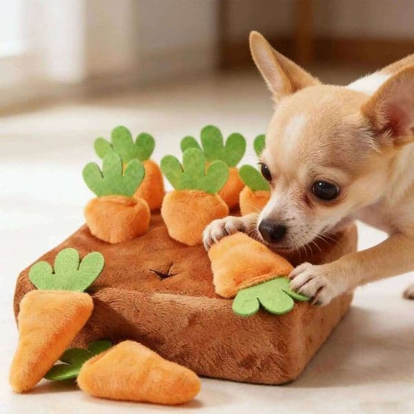 Dog Snuffle Interactive Feeding Game with Removable Carrots for Puppy Mental Stimulation Training Mat Slow Feeder J260528