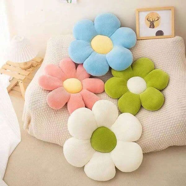 Daisy Flower Colorful Petal Throw Plush Toy Sofa Cushion Home Decoration Office Nap Headrest Pillow Gift W260528
