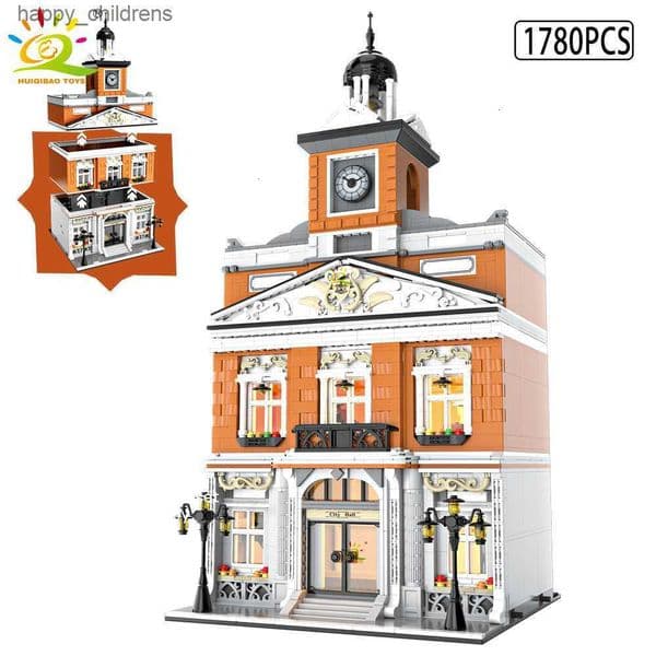 HUIQIBAO Toys MOC Ci Corner Coffee Shop Architecture Sle Street View Micro Building Blocks for Children Construction Bricks T251029 Y260522 Y260528