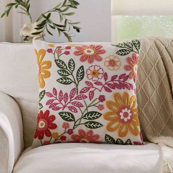 1pc Floral non-Embroidery Throw Pillow Cover, 2D Double-Sided Print Soft Polyester Cushion Case for Home Sofa Bedroom Car Decor 26L0526 Pillow Case