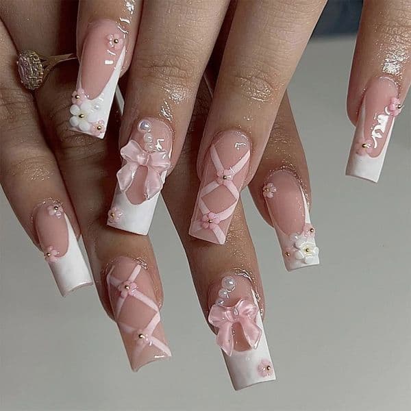 24pcs Coffin Shaped Fake Nails 1 Nail File Jelly 260528