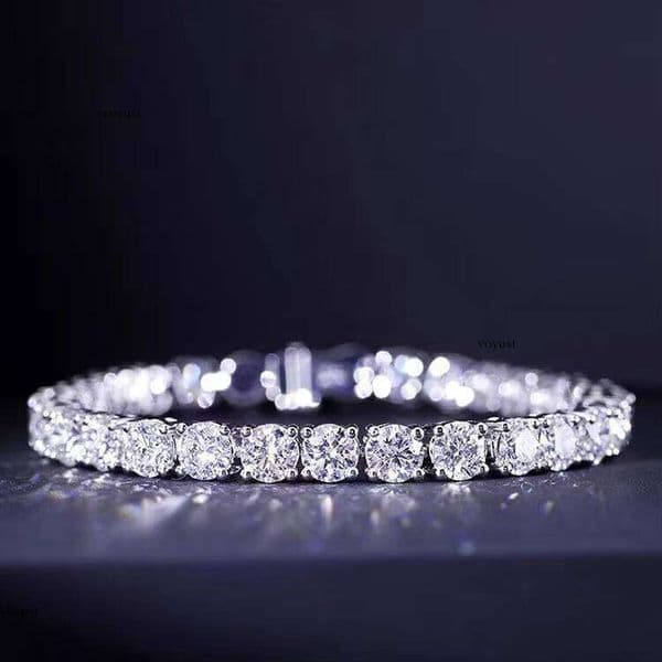 Firestone Tennis Bracelet Chain 2mm-5mm Wide Sier Gold Plated Passed Test High-End Necklace