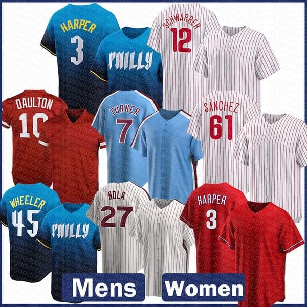 Kyle Schwarber Harper Baseball Jersey Cristopher Sanchez Trea Turner J.T. Realmuto Philadelphia Joey Gerber Zack Wheeler Aaron Nola Bryson Stott Garrett Stubbs