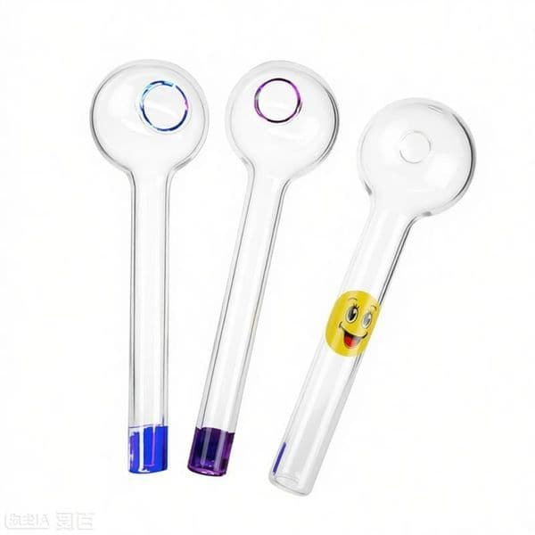 Wholesale Thick heady Mini Glass oil burner pipe 10cm colorful Straight Glass oil tube nails pipes for smoking