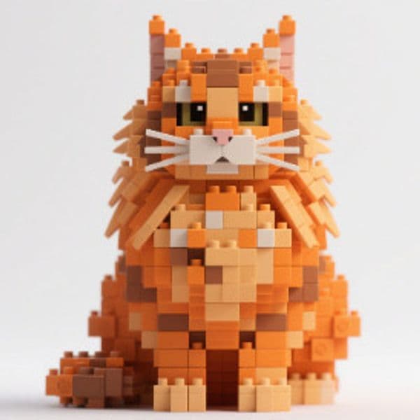 Cat Shaped Building Blocks Ornament Assembly Toy