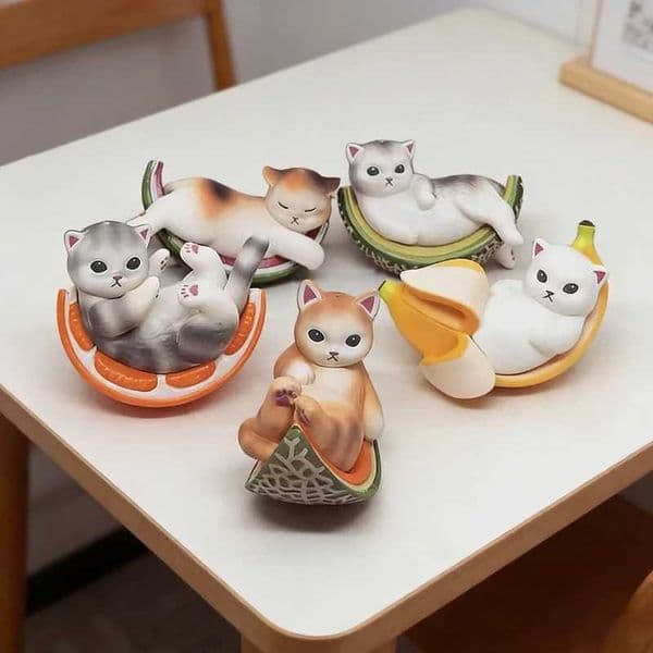 Mofusand Plump Series Blind Box Hamburger Bread Cat Fruit Cat Figures Kawaii Desktop Decoration Collectable Toy Surprise GiftR260529