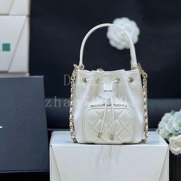 Grained calfskin Drawstring Bucket Bag 25B Mini size 15cm Designer Crossbody bag Luxury Crossbody bag Mirror quality With box AP4775