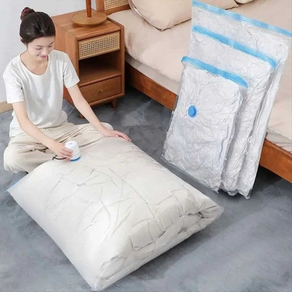 Vacuum Bags for Storing Clothes Organizer Compression Packing Cubes Travel Vacuum Sealer Bags With Hand Pump for Blanket ClothesR260529