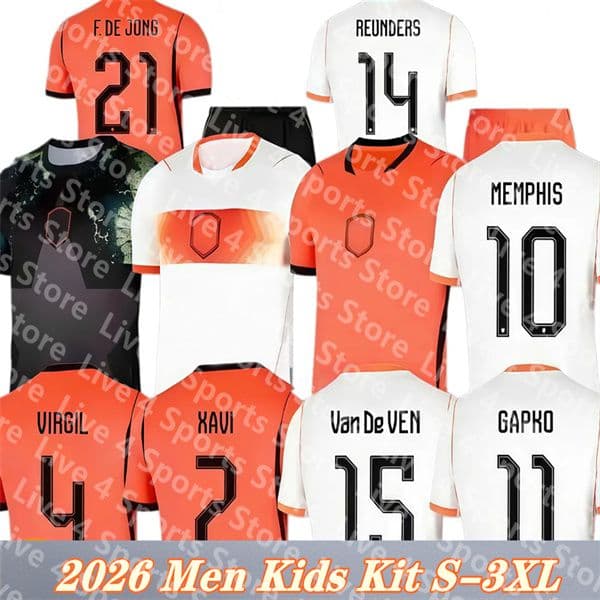 Netherlands Dutch Soccer Jersey 2026 world cup Holland Football Shirt MEMPHIS GAKPO VIRGIL GRAVENBERCH F. DE JONG DE LIGT J.TIMBER VAN DE VEN Men kids kit uniforms