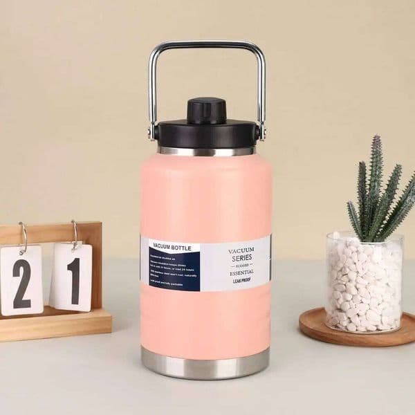 Gift 2L Thermal Water Bottle Large Capacity with Handle Coffee Travel Portable Stainless Steel Insulated Mug Outdoor W260529