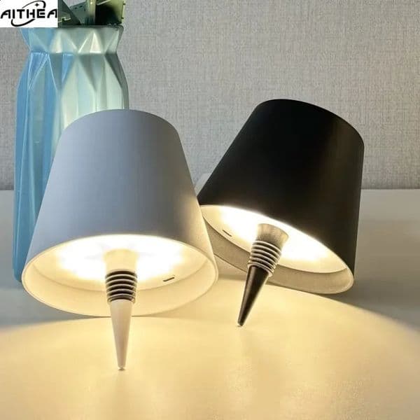 AITHEA Wireless LED Wine Bottle Light Rechargeable Vases Table Lamp Touch Switch Night for Cafe Bar Club Restaurant Decor 260529