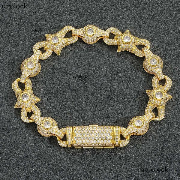 High Quality Hip Hop Eye Satr Infinite Cuban Chain Necklace Bracelets Gold Plated 5A Zircon Cool Men Jewelry Set