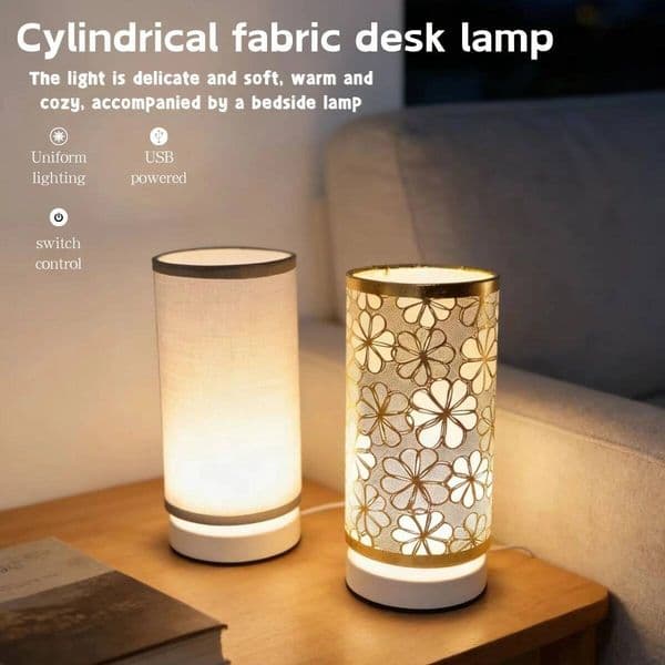 Modern Nordic Style Fabric Desk Lamp, USB Powered - Suitable For Bedroom, Living Room, And Office Decoration Lighting