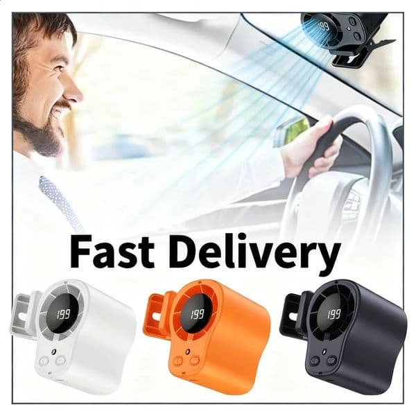 2026 Portable Cooling Car Fan USB Rechargeable Clip on Desk Fans with LED Display 360 Rotation Quiet for Camping 260529