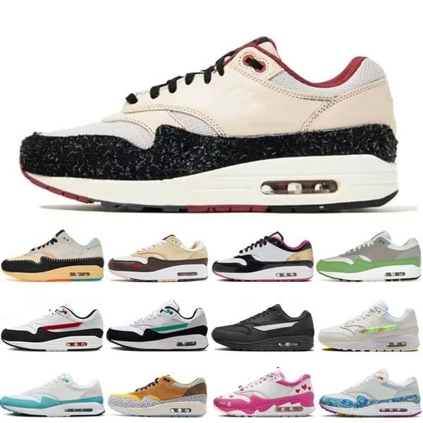 Designer 1 87 Running Shoes 87s for Men Women Patta Anniversary Royal Big Bubble Dia De Los Keep Rippin Stop Slippin 20 Triple Black Jewel Wolf Grey trainers Sneakers