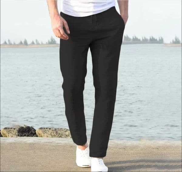 Mens Beach Cotton Linen Pants Male Spring Summer Autumn Breathable Solid Color Vacation Trousers Fitness Streetwear Clothing 260528