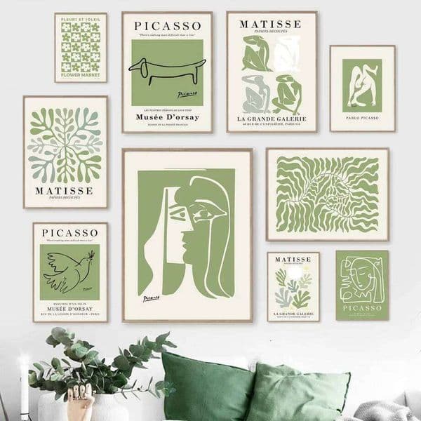 Minimalist Henri Matisse Picasso Poster Prints Canvas Paintings Abstract Green Floral Drawing Wall Art Pictures for Home Decor 26L0529