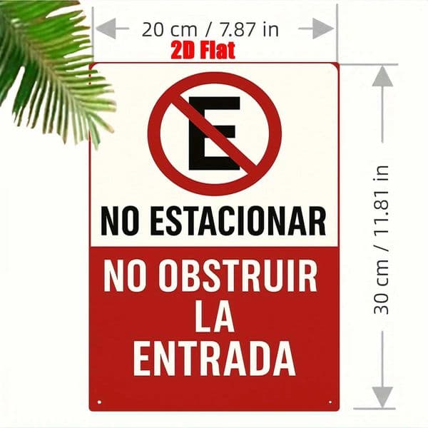 Metal Wall Art Sign Wall Decoration Poster No Parking Theme in Spanish Wrought Iron Mural for Home Garages Parking Lots C2605291
