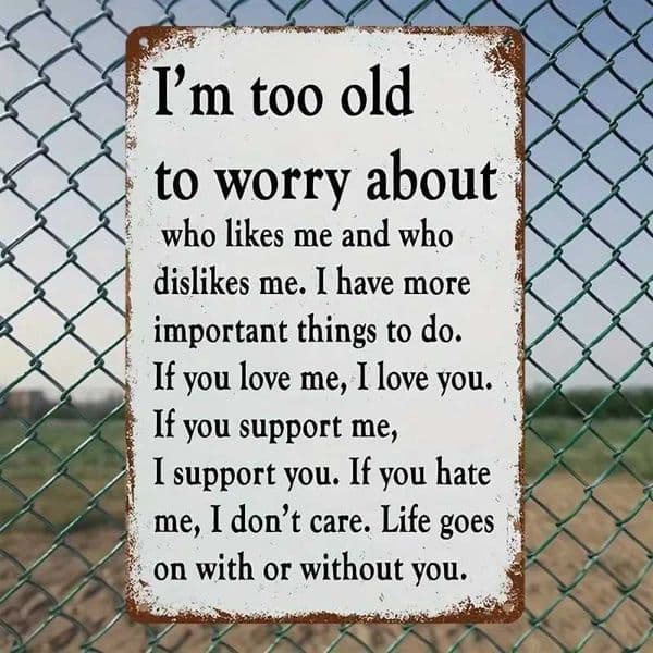 DECORLAUGH Im Too Old To Worry 8x12 Sign Sarcastic Vintage Aluminum Outdoor WallDecor For Garage Porch HomeInteriors C260529
