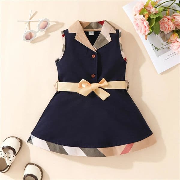 Baby Girl Designers Clothes Newborn Girls Dresses Summer New Style Sleeveless Bow Cotton Dress Suitable for Children Aged 0 24m 02
