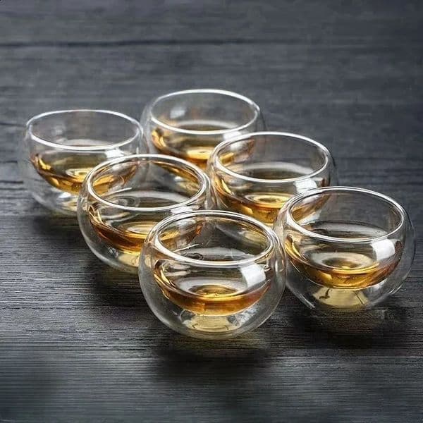 46pcs 50ml S Glass Teacups Double Wall Glasses Tea Cups Exquisite Kung Fu Drinkware Home Decor Espresso Set Teacup 260529