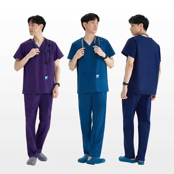Short Sleeves Medical Man Scrubs V-neck Scrubs Uniforms Sets Cotton Polyester Durable Hospital Outfits 202 C260529