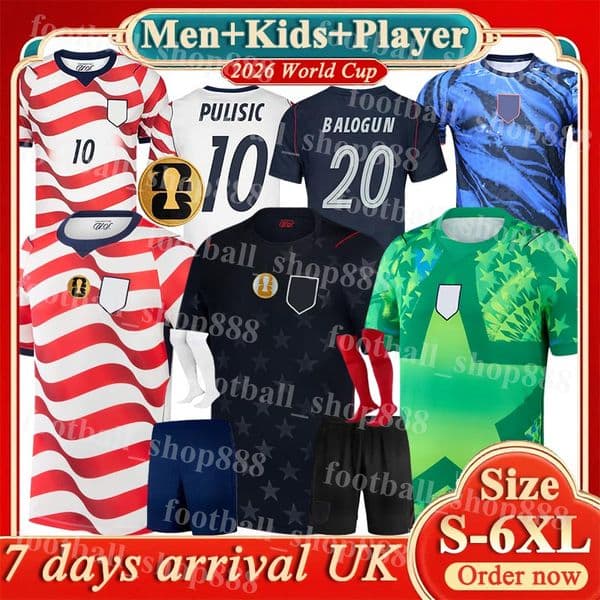 4XL USA 2026 World Cup Soccer Jerseys PULISIC United States BALOGUN PEPI WEAH ZENDEJAS WRIGHT 26/27 Football Shirts McKENNIE A.ROBINSON TURNER Men Kids Kit Socks Sets