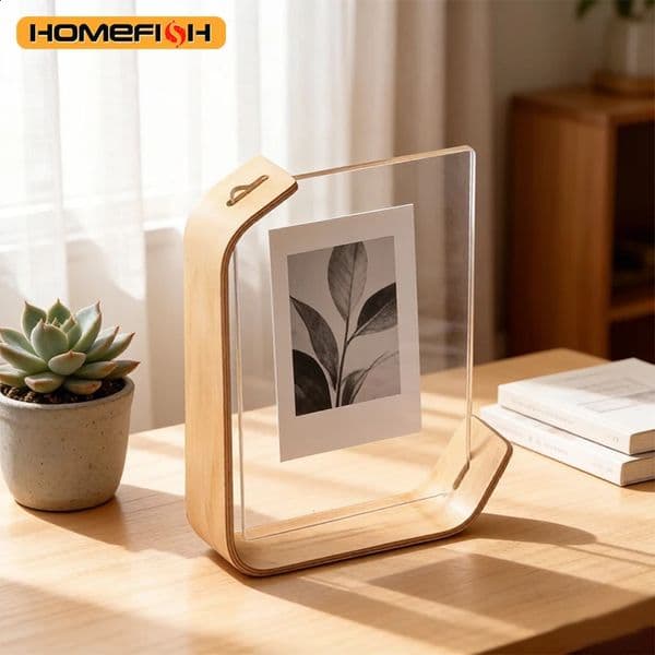 Acrylic Wooden P Desktop Display Pictures Holder Acrylic Frame for Wedding Party Pictur 260528