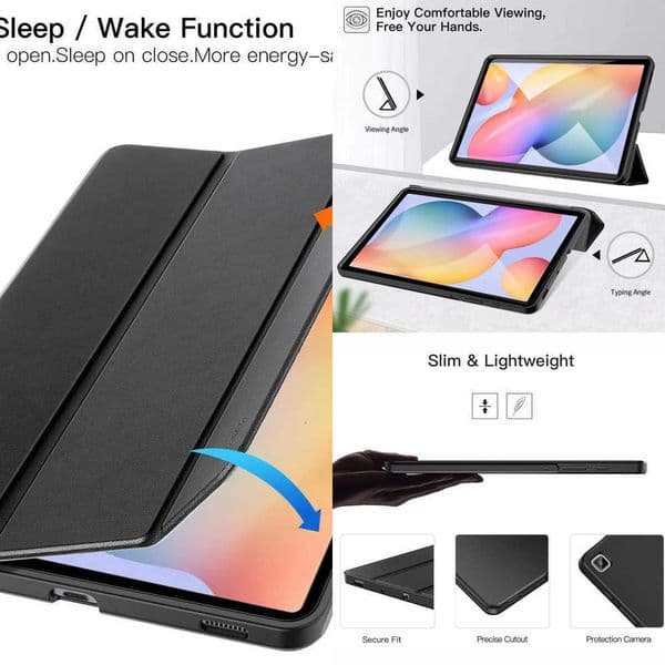 Tri-fold Flip Case For Samsung Galaxy Tab S6 Lite 104 2020/2022/2024 SM-P610/P613/P620 Stand PU Leather Protective Cover X260529