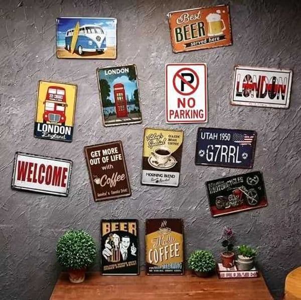 1PC Vintage Custom 2D Metal Tin Sign - Personalized Flat Iron Painting Wall Decor for Kitchen Pub Workshop Gift C260529