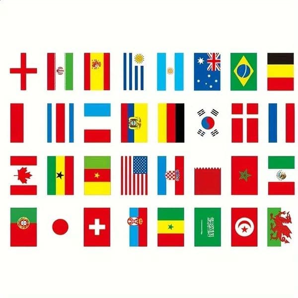 1Set 32 flags String Flag Countries Around The World Nations Flag 32 Teams Games Hanging Flags 260529
