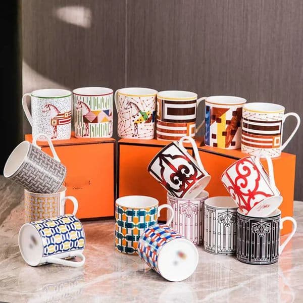 2026 European Style Minimalist Mug cologne Milk Breakfast Cup Mosaic Ceramic High End Exquisite Bone China Home Gift Box Free Shipping 1011