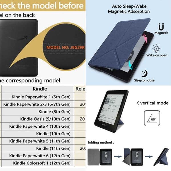 Foldable Stand Case for Kindle 2024 2022 2021 Paperwhite Colorsoft 1 2 3 5 6 10th 11th 12th Generation 6 68 7 Inch Pouch Cover X260529