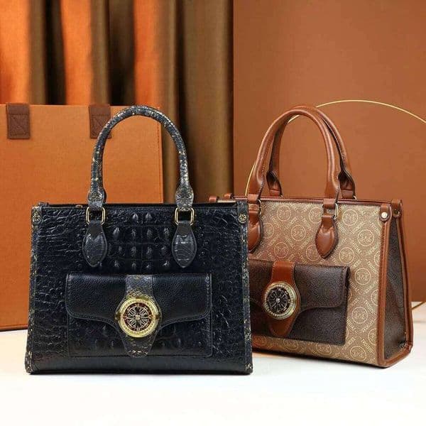 Handheld 2026 new fashionable crocodile pattern casual large capacity crossbody atmospheric tote bag