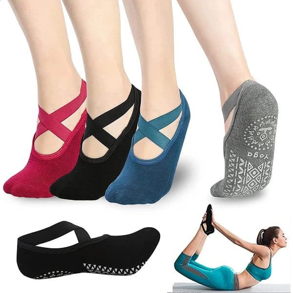 Women High Quality Breathable Yoga Socks Silicone NonSlip Bandage Pilates Sock Ladies Ballet Dance Fitness Workout Cotton 260528